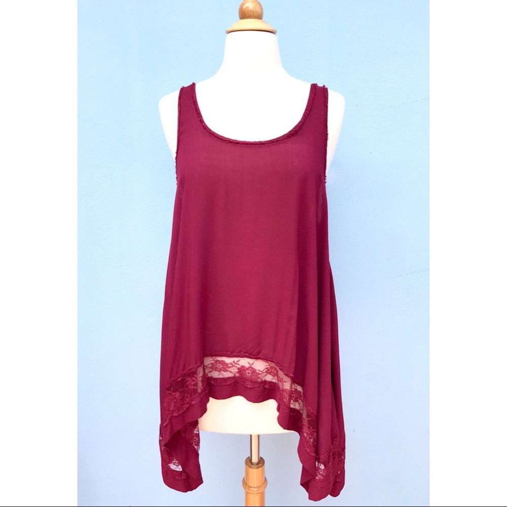 Free People Lace Bottom Sleeveless top
